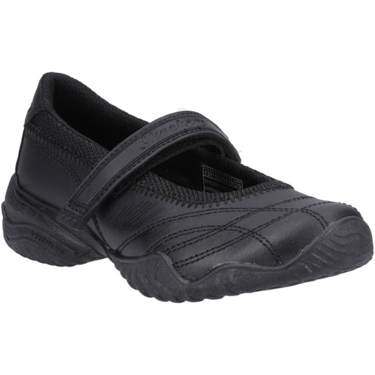 Skechers Velocity Pouty Girls Black School Shoe