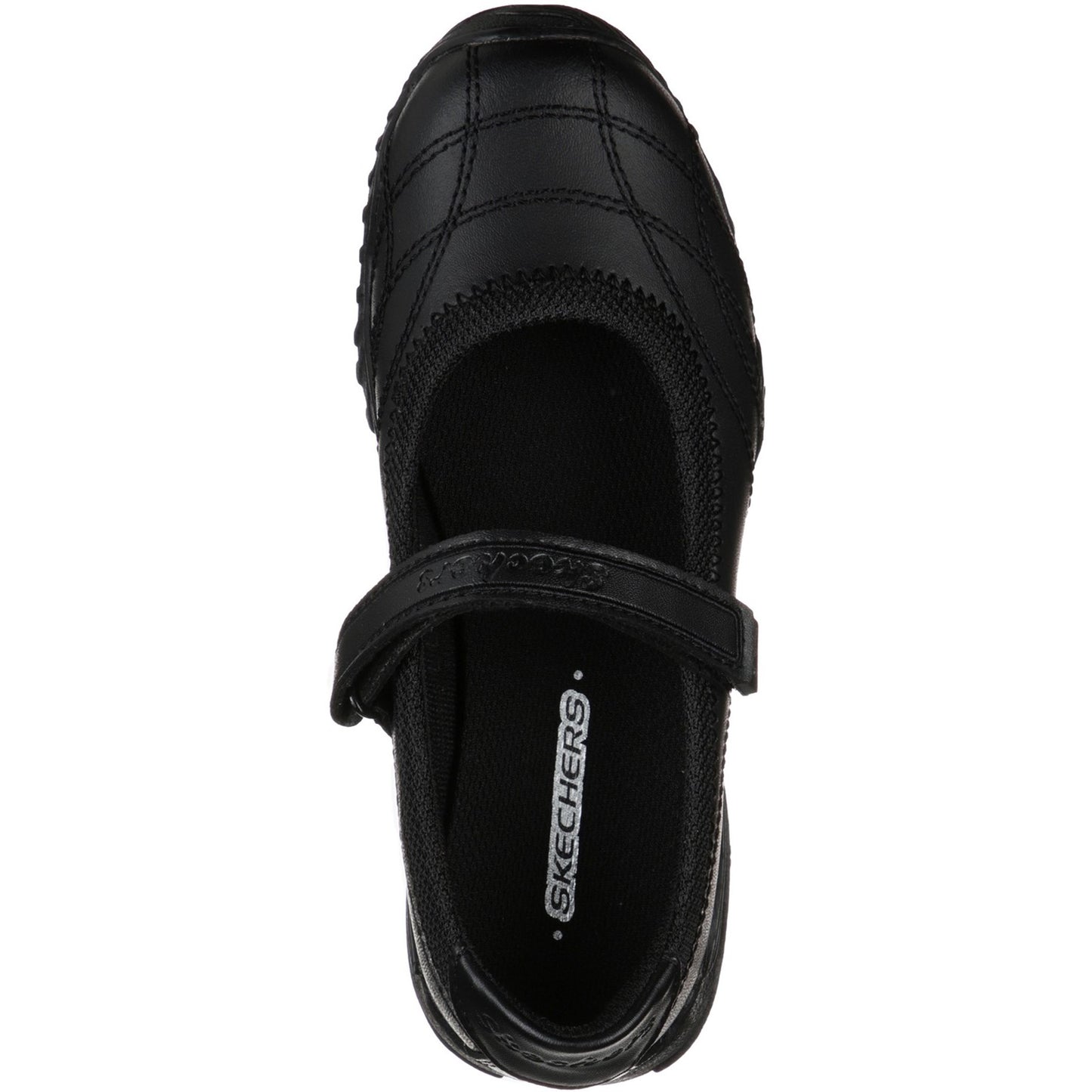 Skechers Velocity Pouty Girls Black School Shoe