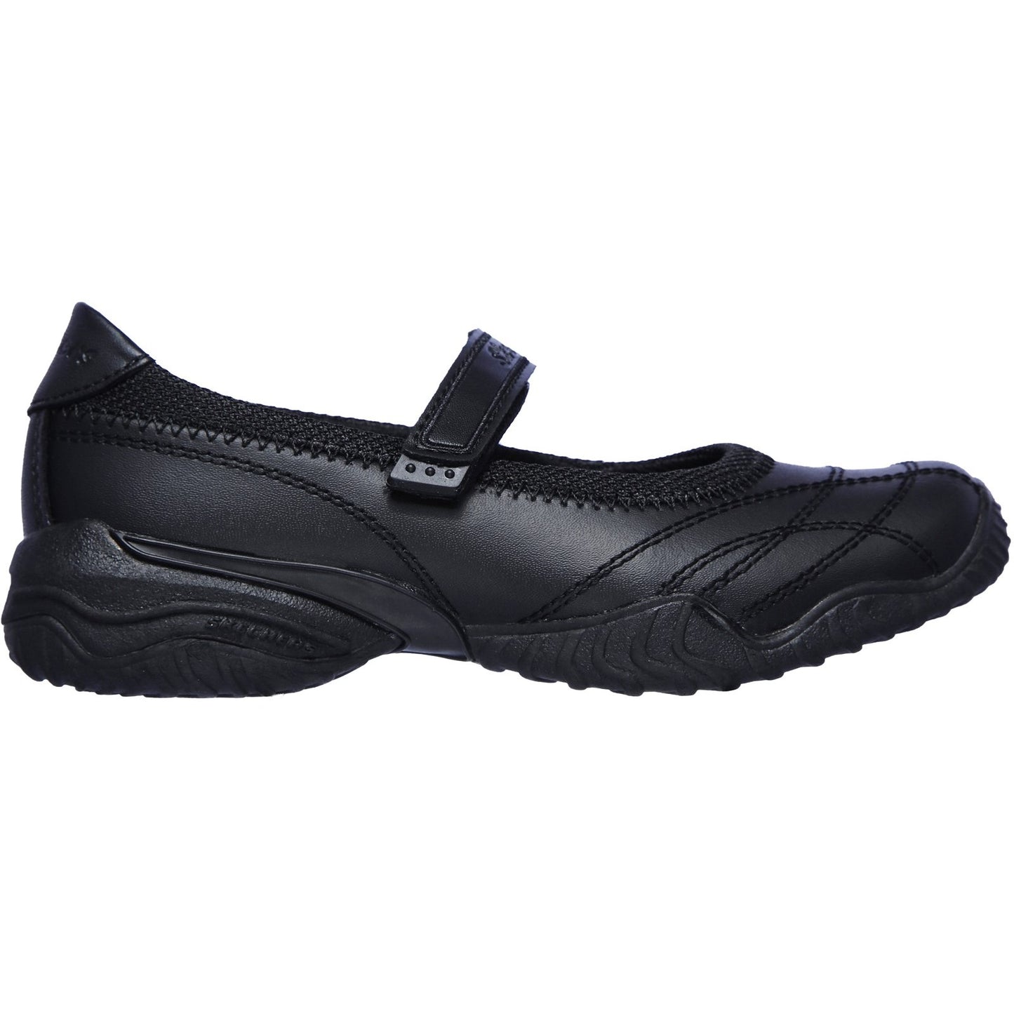 Skechers Velocity Pouty Girls Black School Shoe