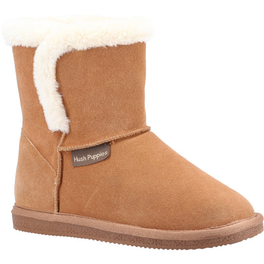 Hush Puppies Ashleigh Womens Tan Slipper Bootie