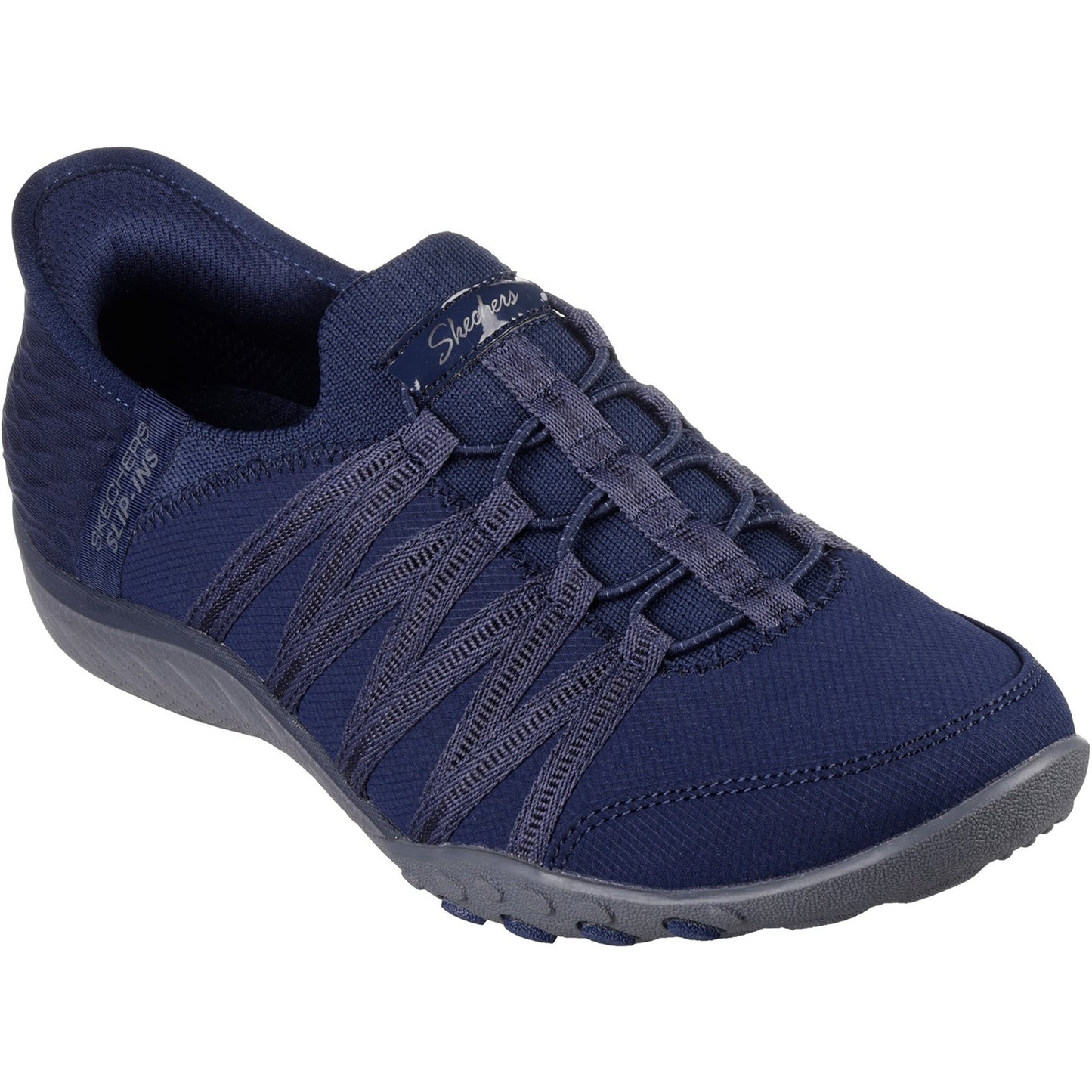 Skechers Breathe-Easy Roll With Me Womens Navy Trainer