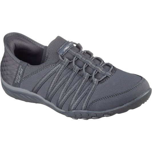 Skechers Breathe-Easy Roll With Me Womens Charcoal Trainer