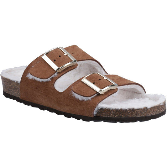 Hush Puppies Jessie Womens Tan Open Mule Slipper