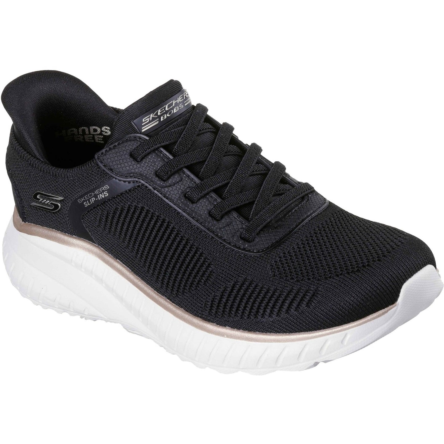 Skechers BOBS Sport Squad Chaos Womens Black Gold Trainer