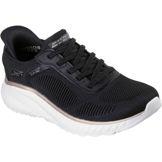 Skechers BOBS Sport Squad Chaos Womens Black Gold Trainer