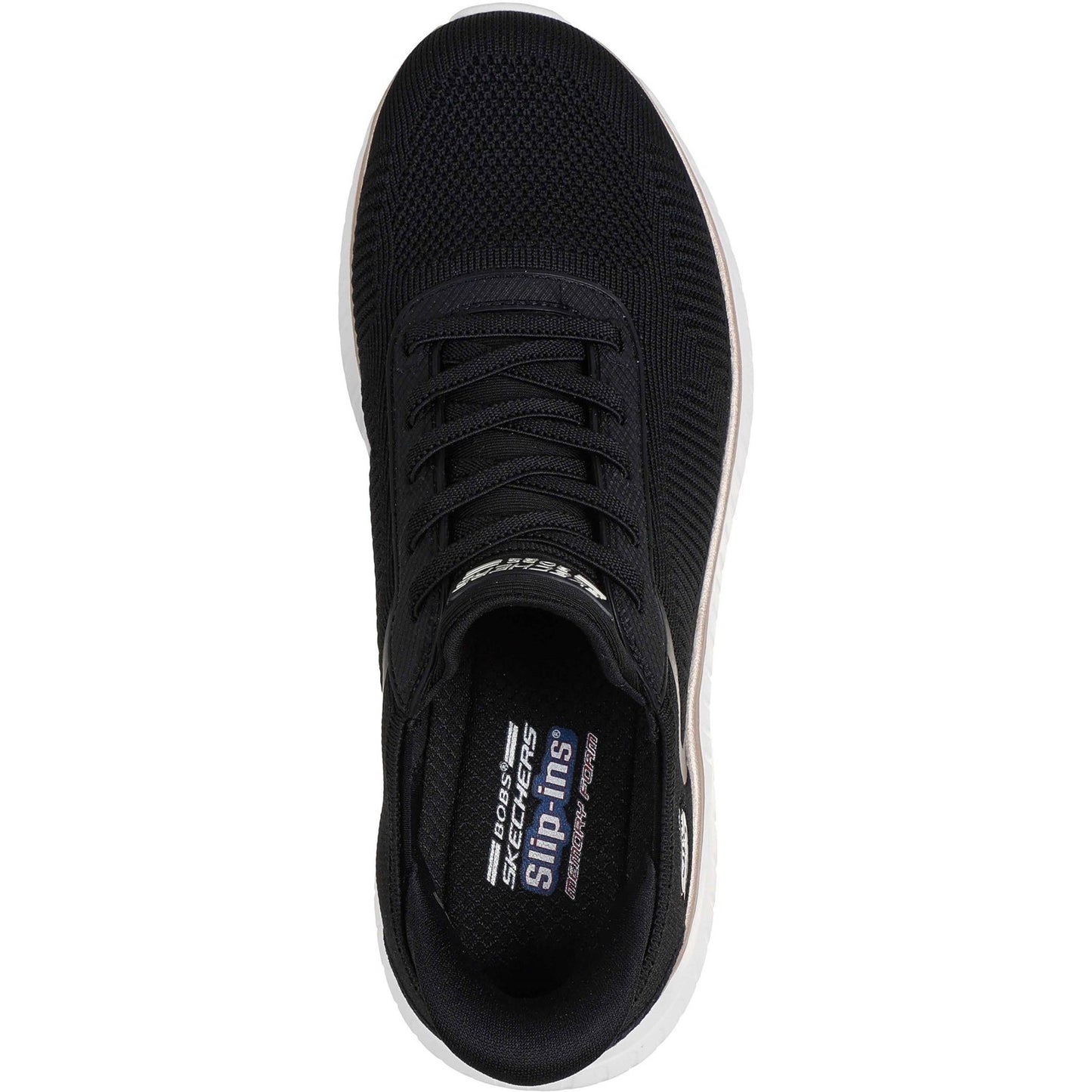 Skechers BOBS Sport Squad Chaos Womens Black Gold Trainer