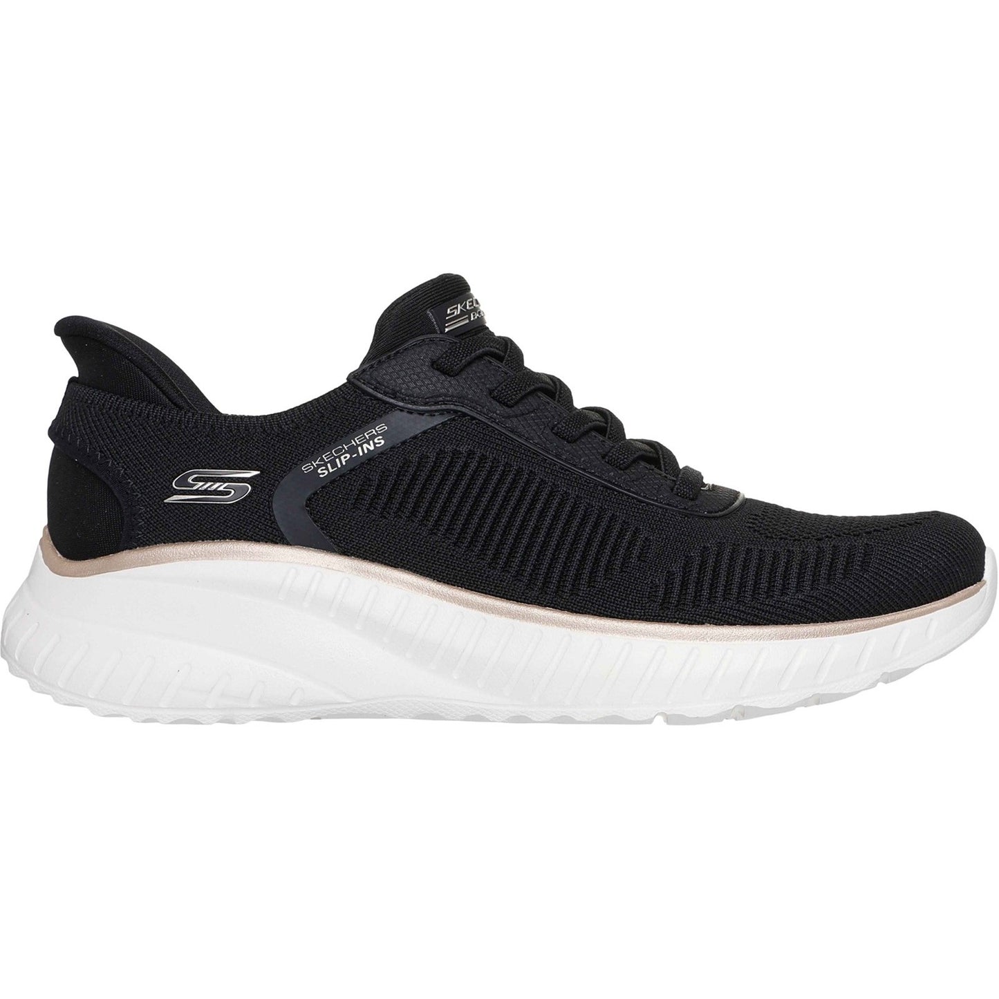 Skechers BOBS Sport Squad Chaos Womens Black Gold Trainer