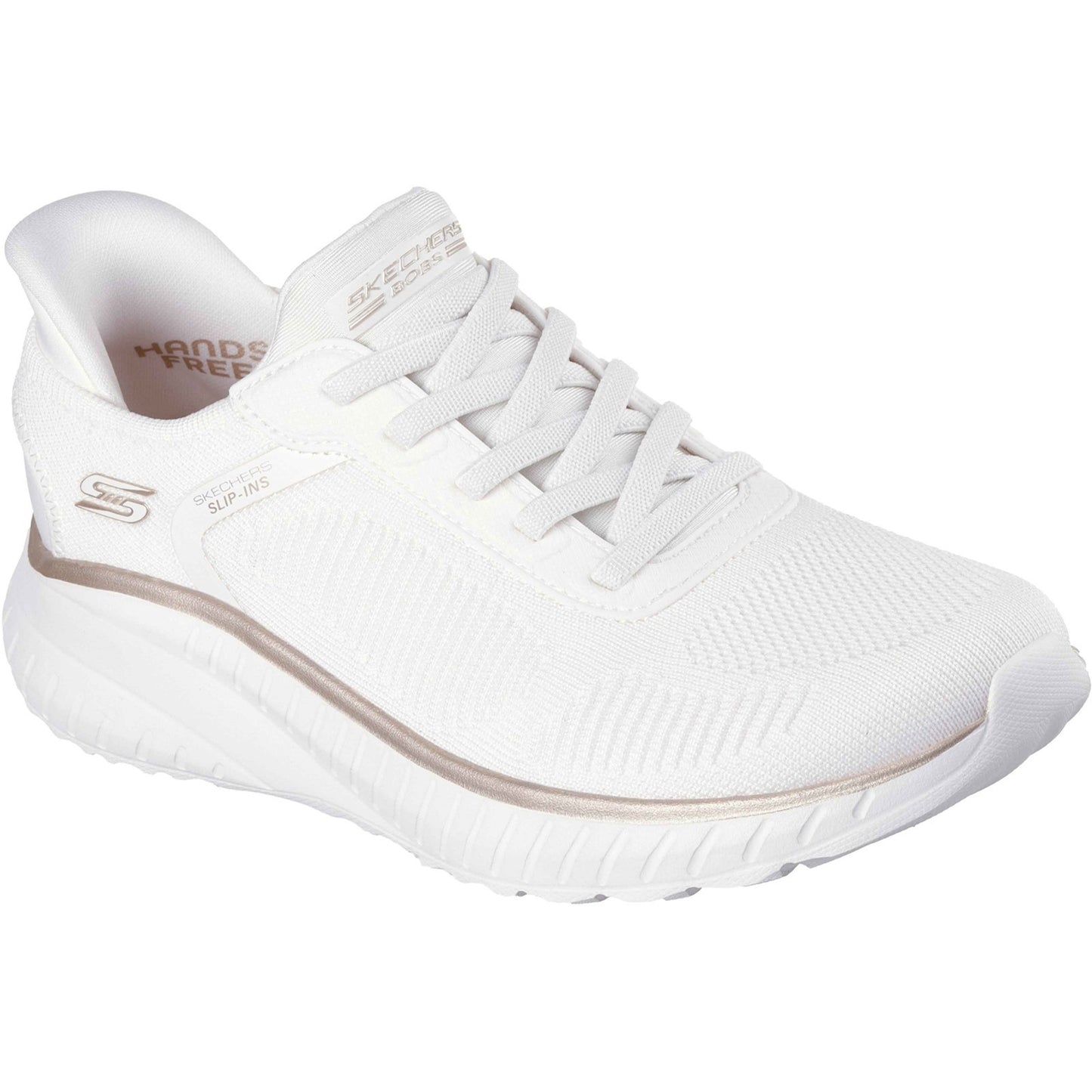 Skechers BOBS Sport Squad Chaos Womens White Gold Trainer