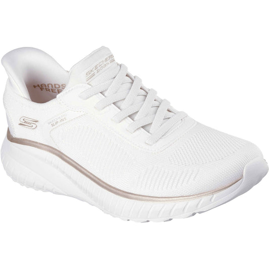 Skechers BOBS Sport Squad Chaos Womens White Gold Trainer