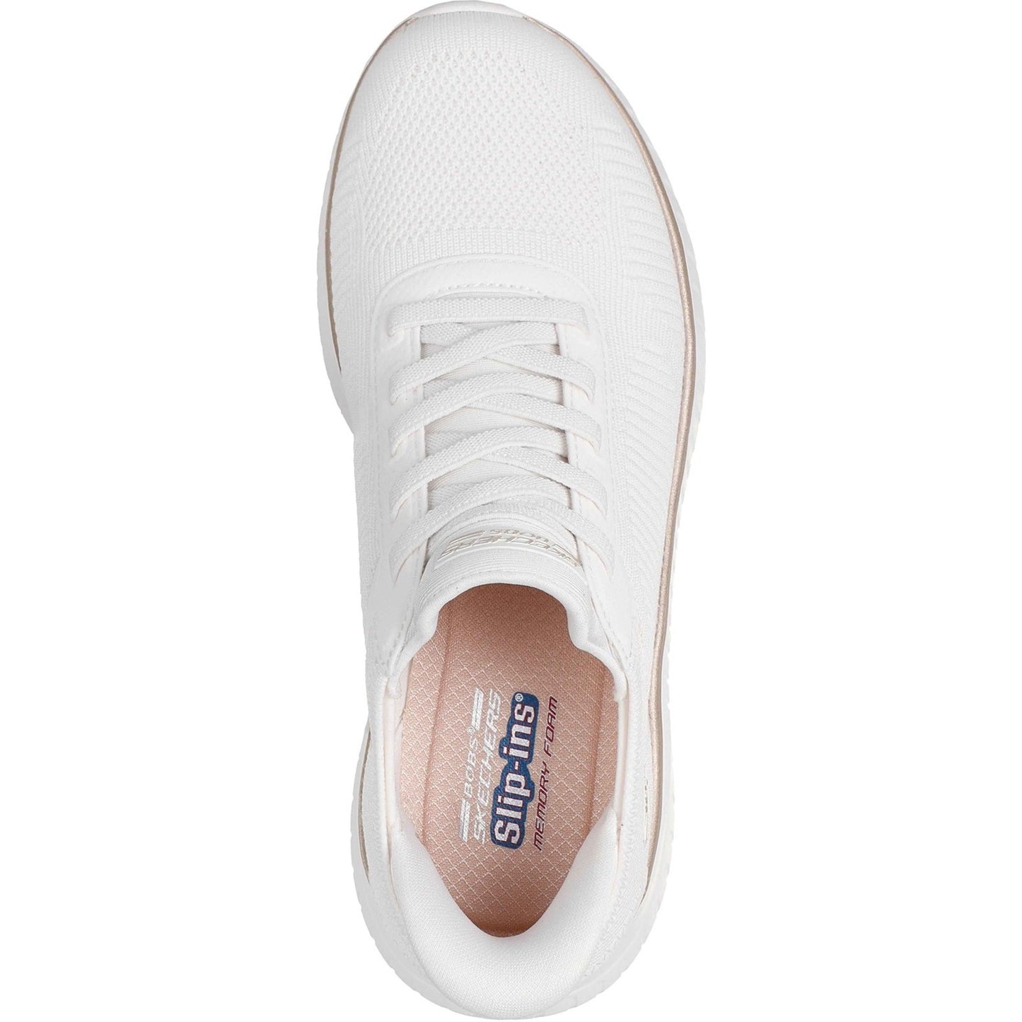 Skechers BOBS Sport Squad Chaos Womens White Gold Trainer
