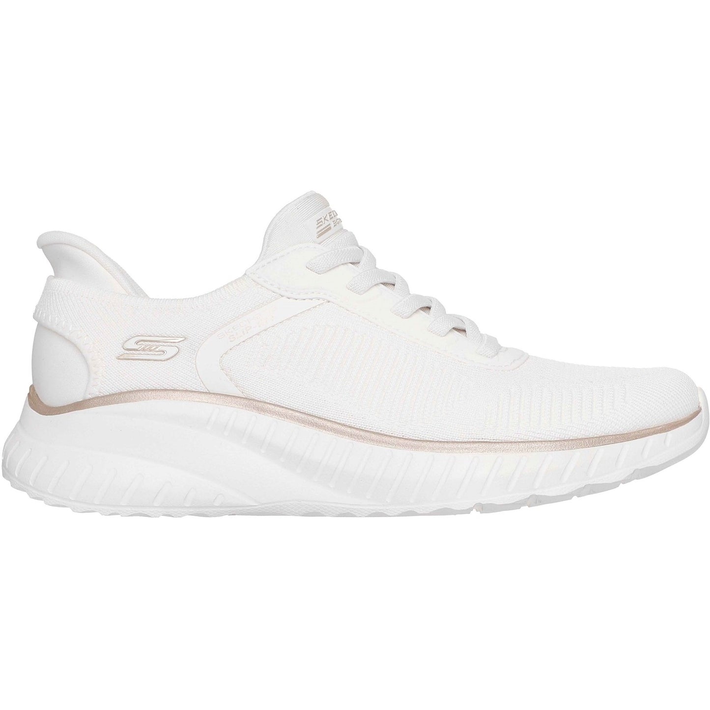 Skechers BOBS Sport Squad Chaos Womens White Gold Trainer