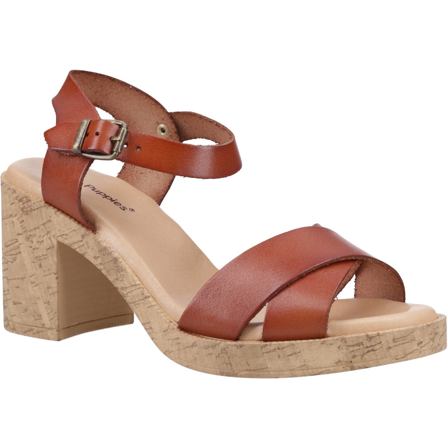 Hush Puppies Georgia Womens Tan Heeled Sandal