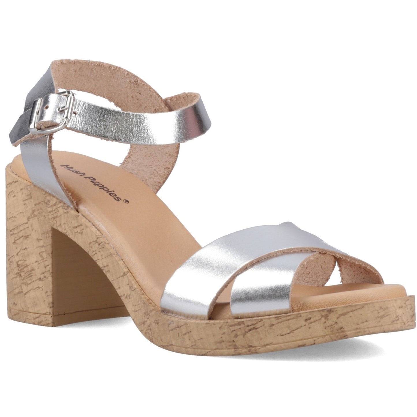 Hush Puppies Georgia Womens Silver Heeled Sandal
