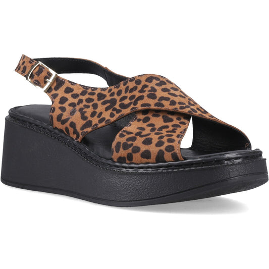 Hush Puppies Bex Womens Leopard Wedge Sandal