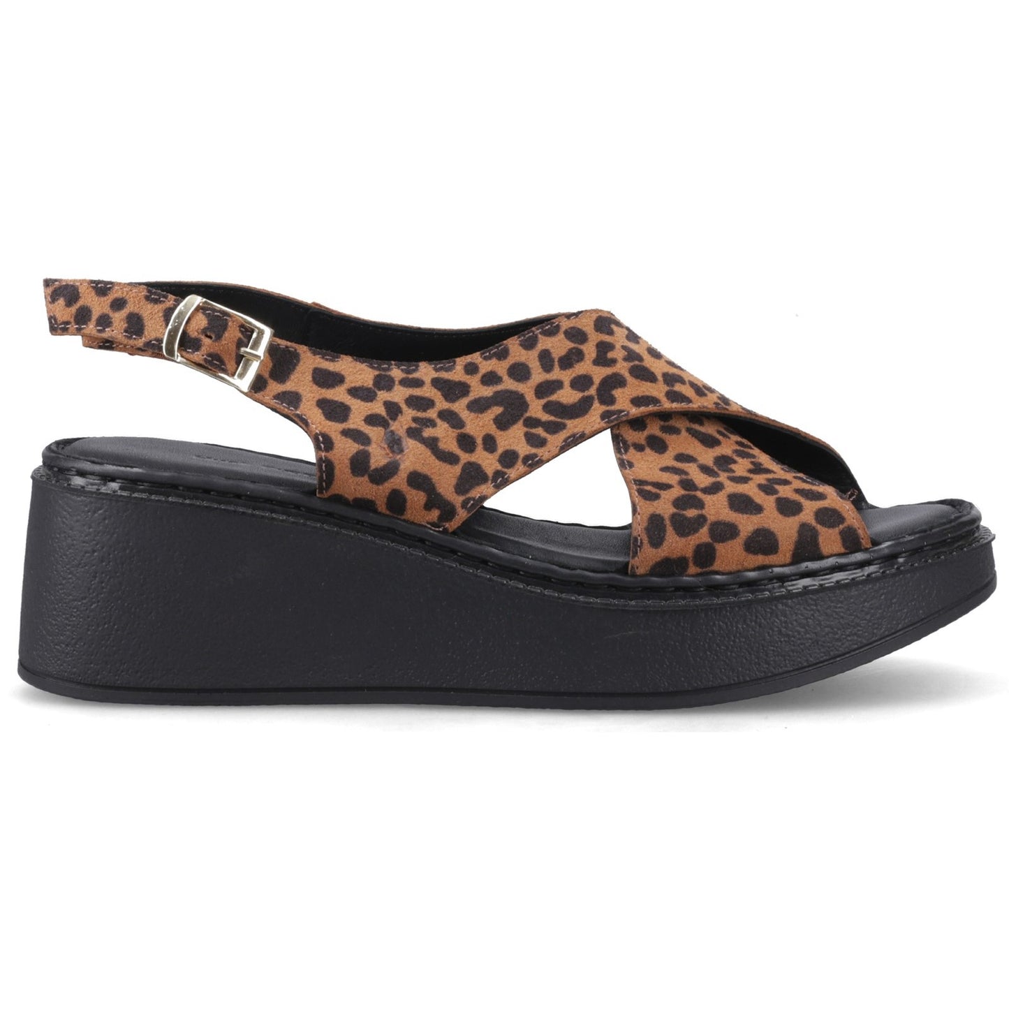 Hush Puppies Bex Womens Leopard Wedge Sandal