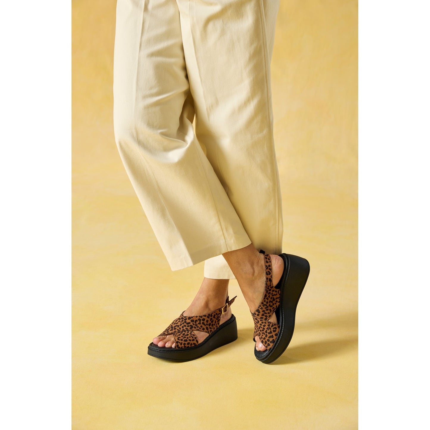 Hush Puppies Bex Womens Leopard Wedge Sandal