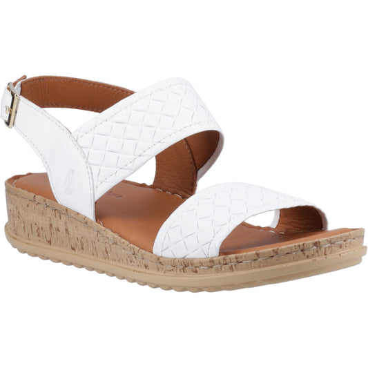 Hush Puppies Ebony Woven Womens White Sandals