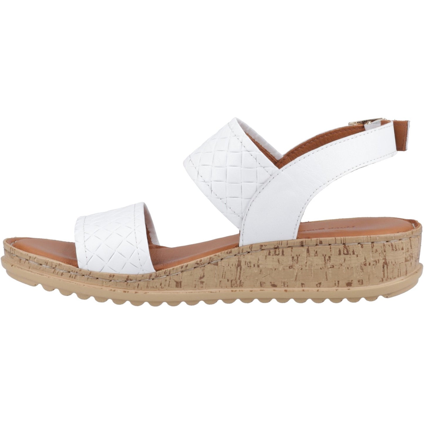 Hush Puppies Ebony Woven Womens White Sandals