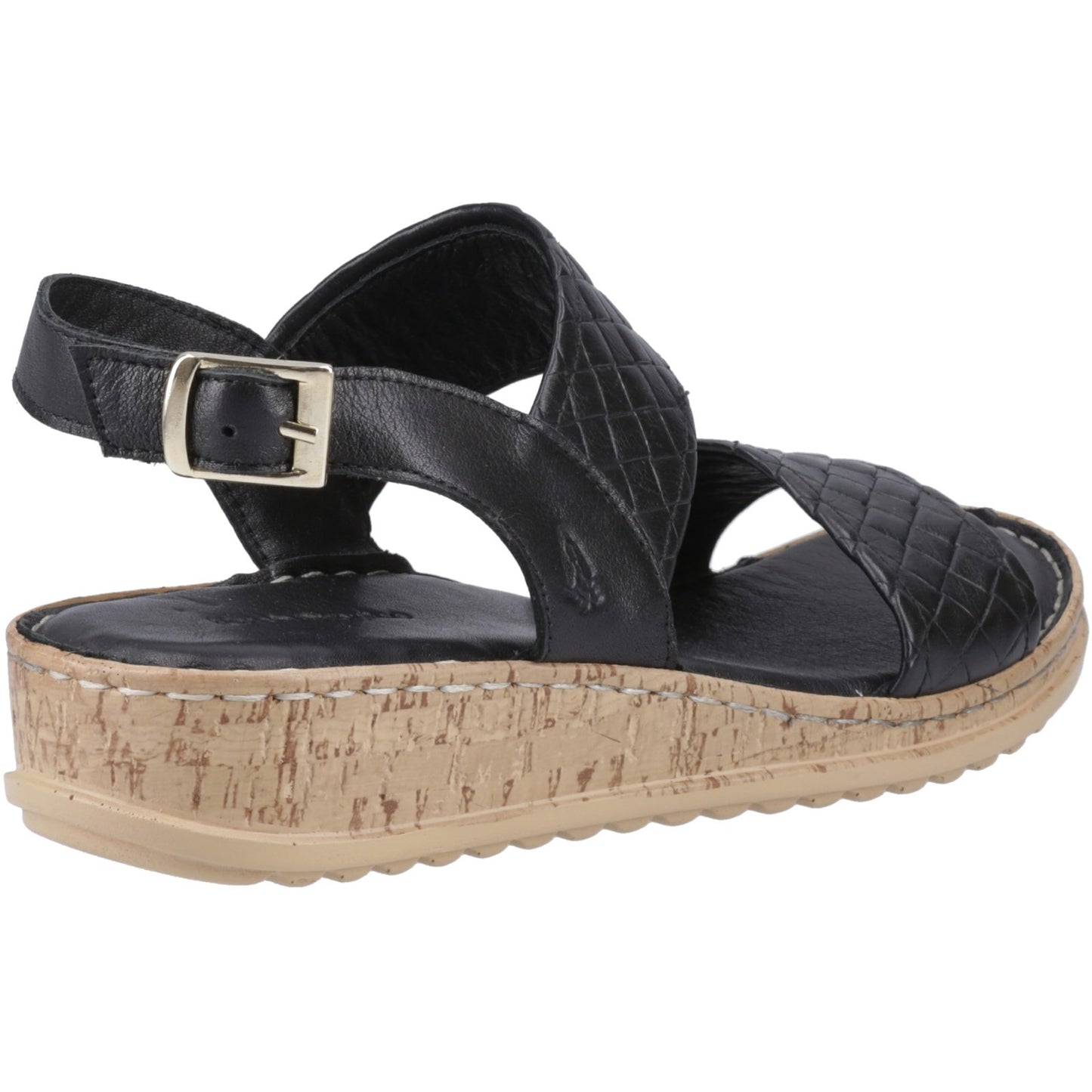 Hush Puppies Ebony Wide Fit Womens Black Sandals