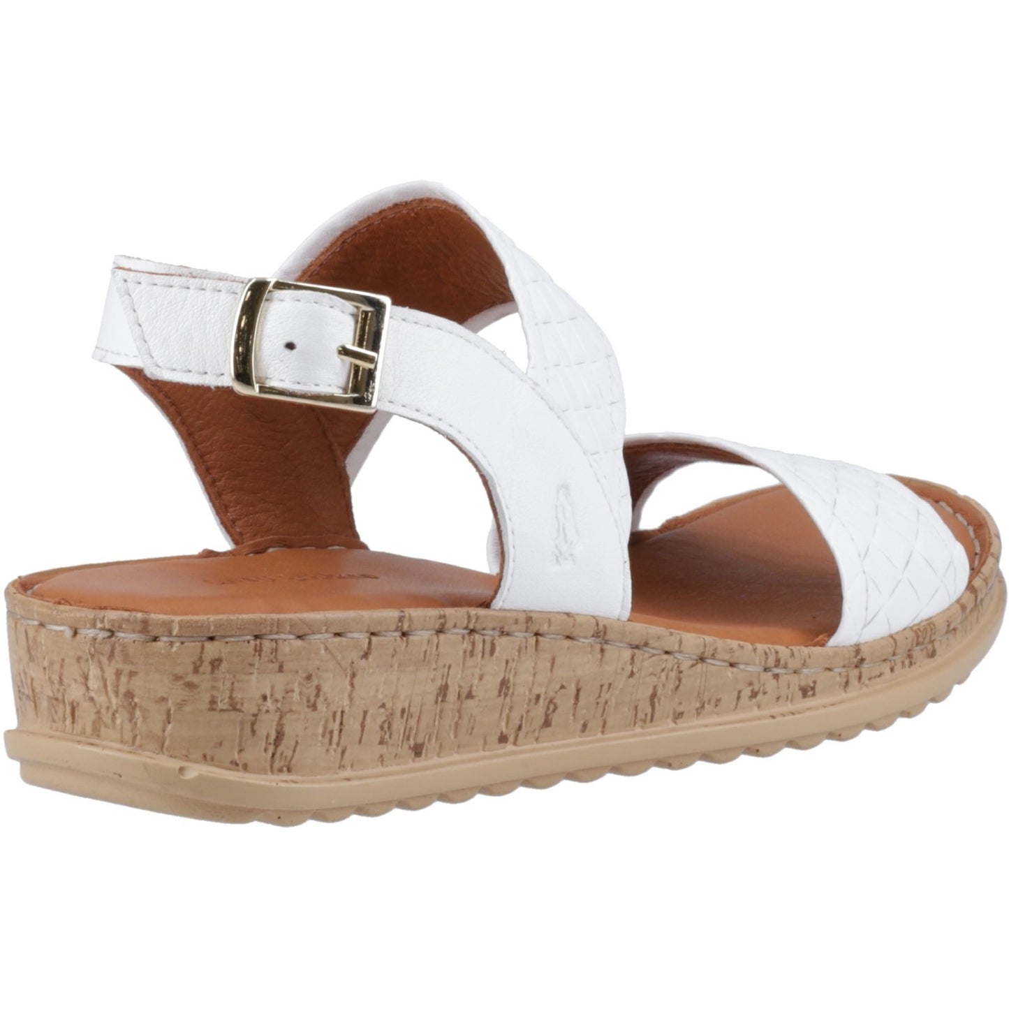 Hush Puppies Ebony Wide Fit Womens White Sandals
