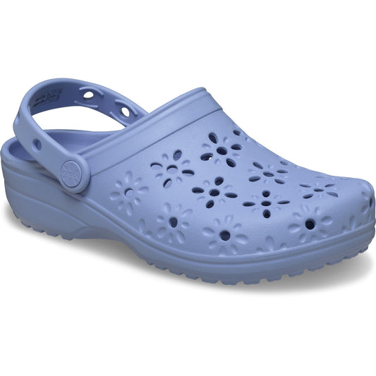 Crocs Classic Floral Womens Blue Haze Clog