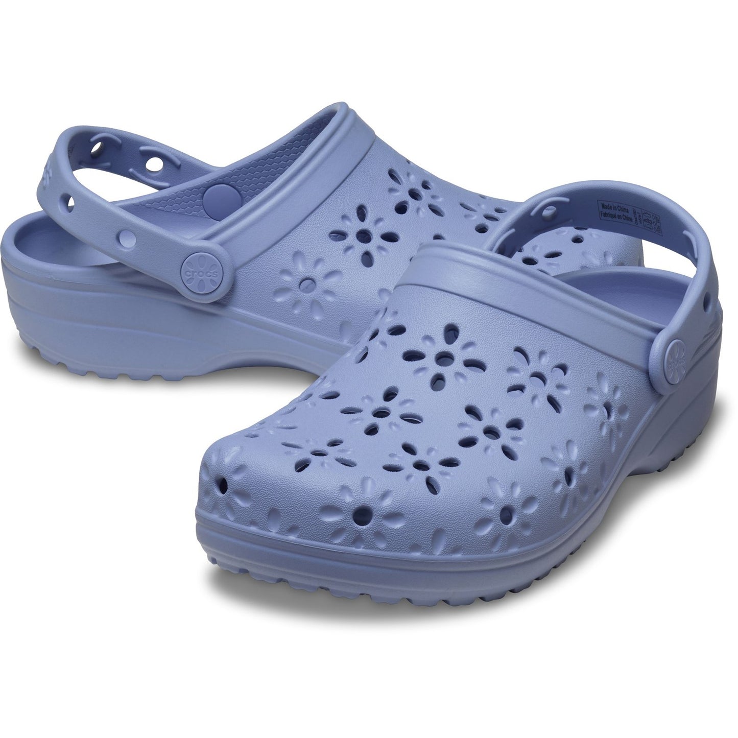Crocs Classic Floral Womens Blue Haze Clog