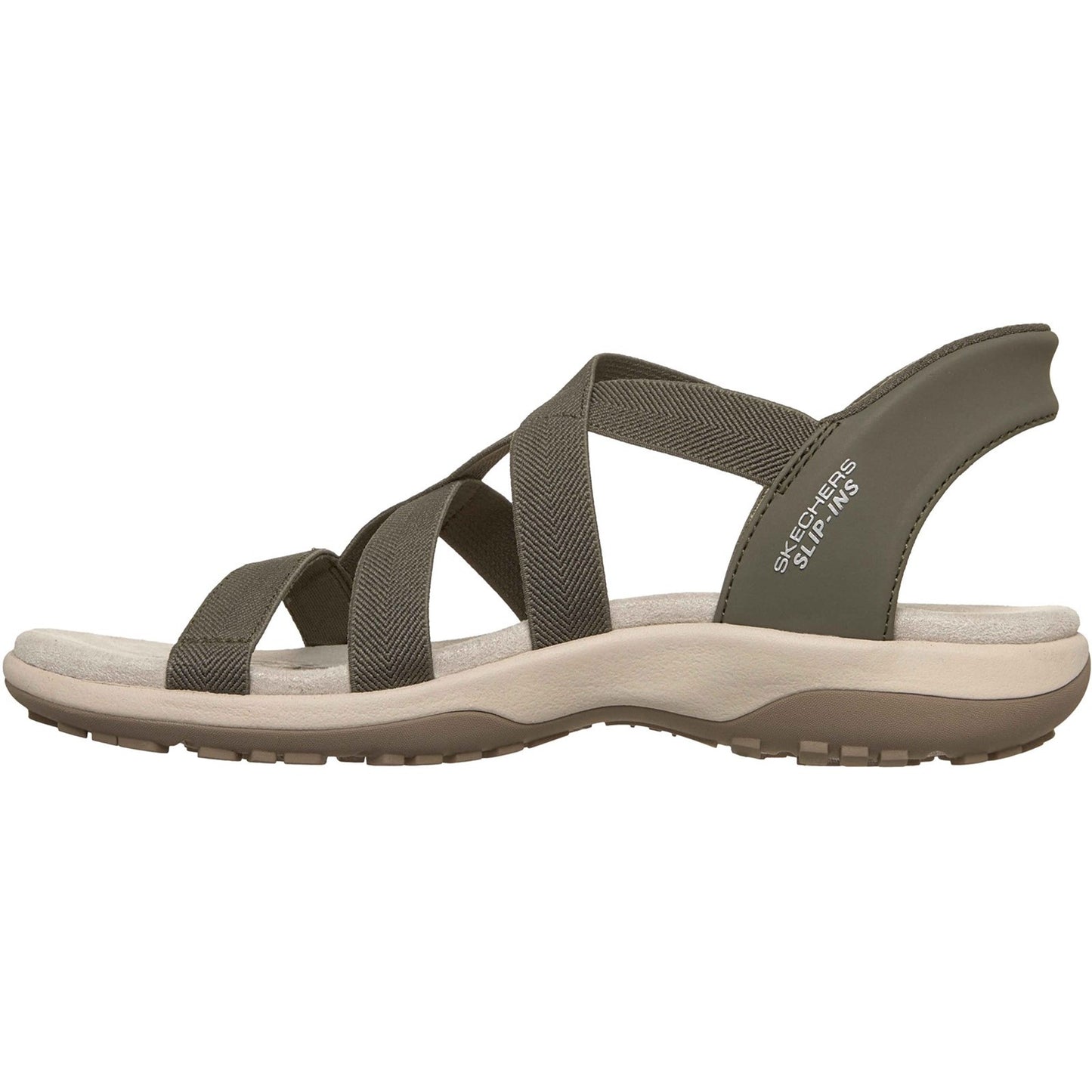 Skechers Reggae Slim Stretch Flex Womens Olive Sandal