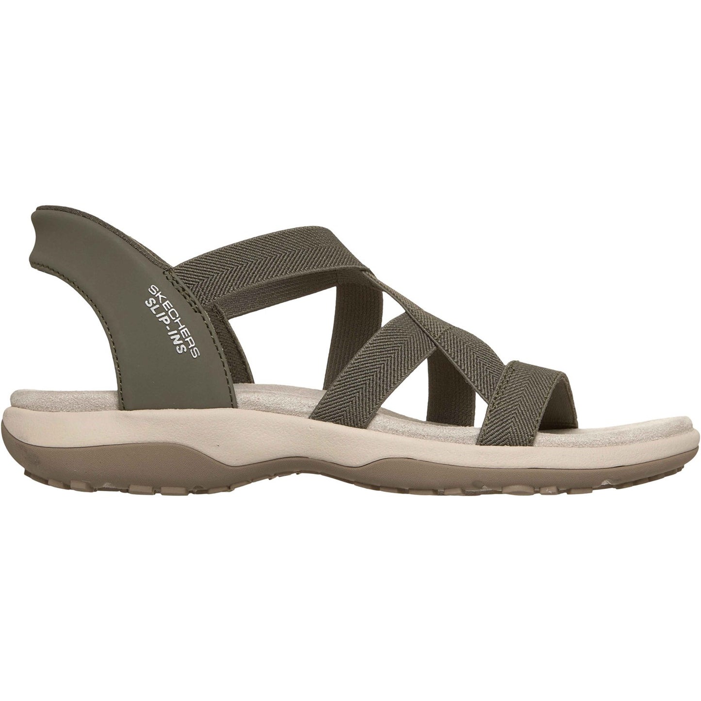 Skechers Reggae Slim Stretch Flex Womens Olive Sandal