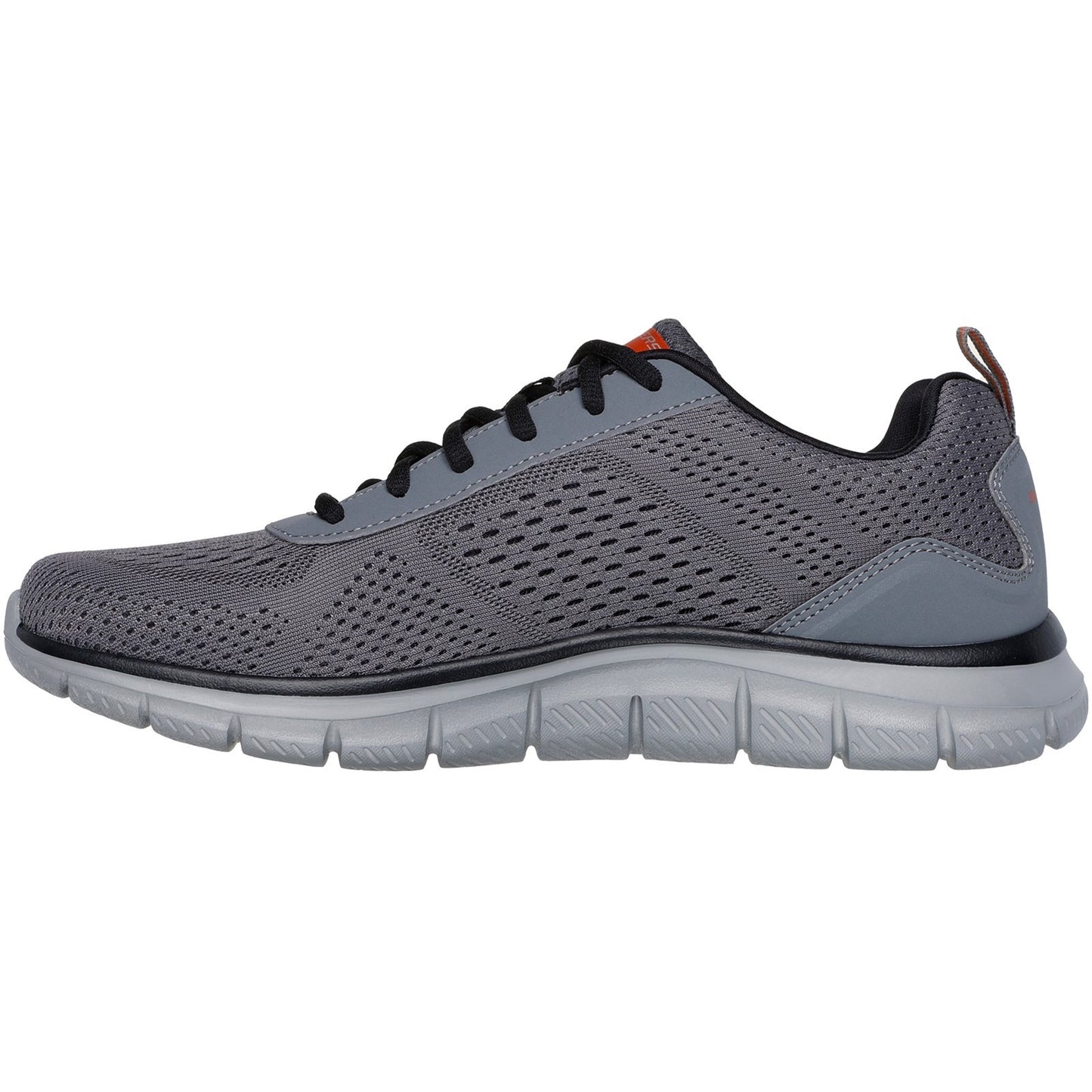 Skechers Track Leshur Mens Charcoal Orange Trainers