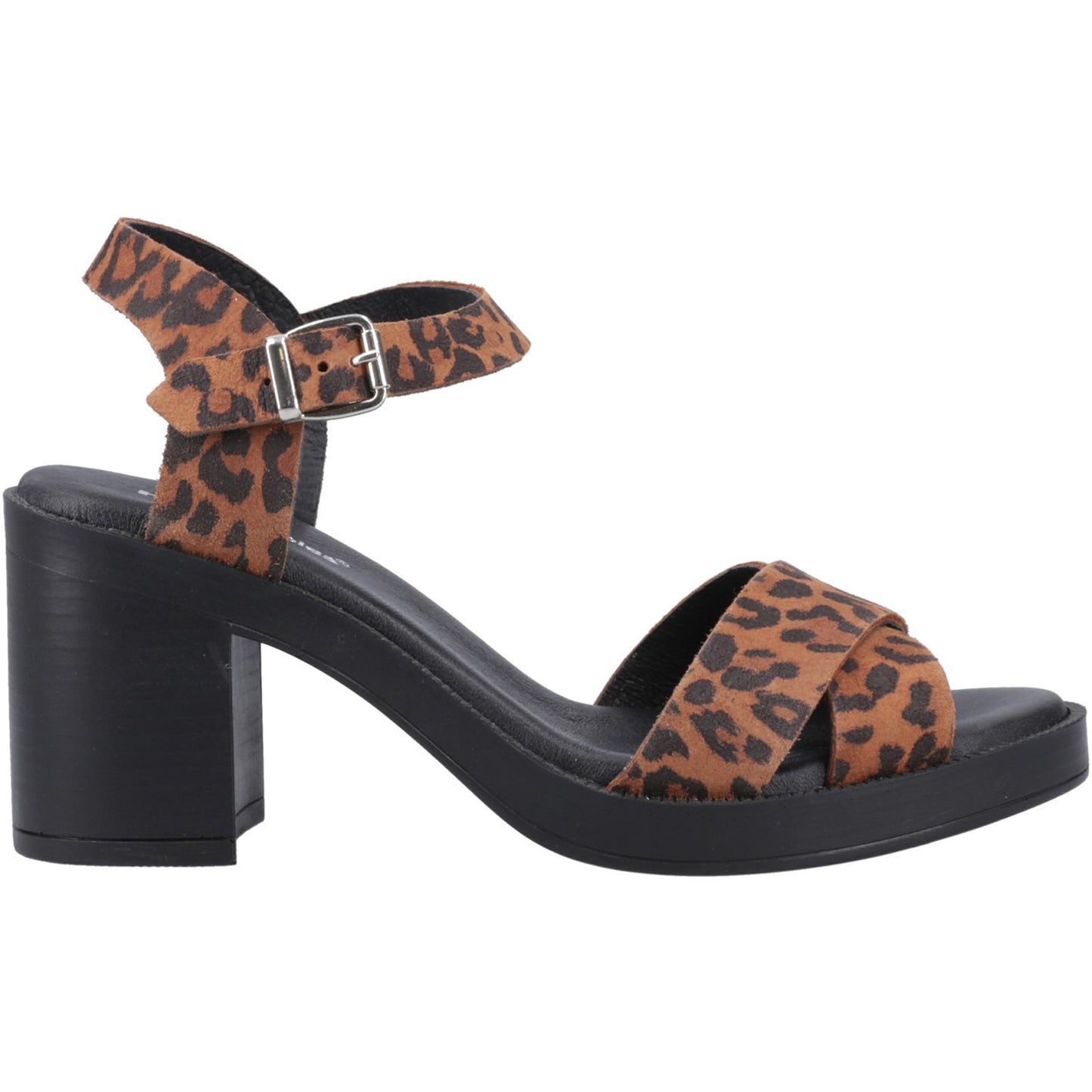 Hush Puppies Georgia Womens Leopard Heeled Sandal