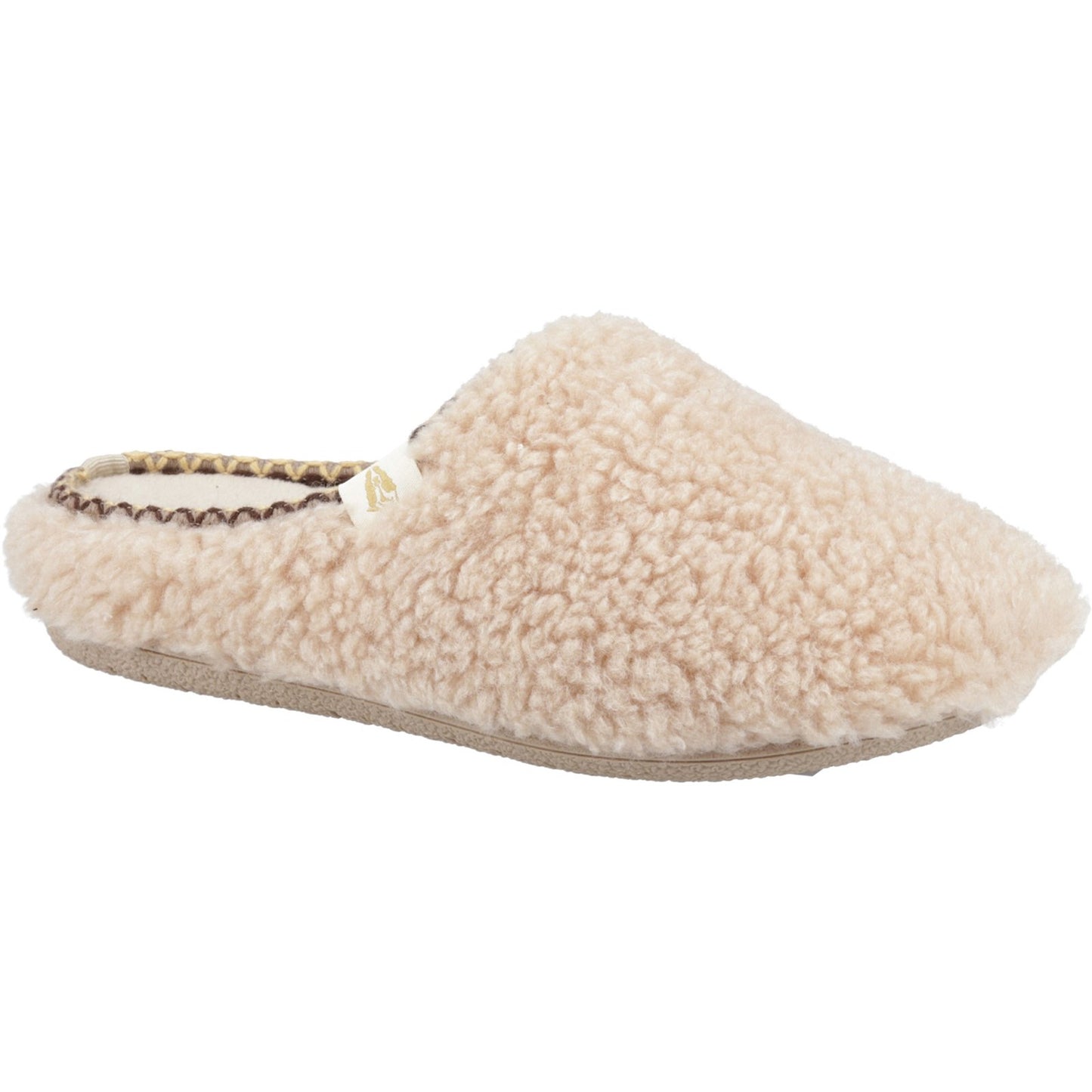 Hush Puppies Good Teddy Womens Beige Mule Slipper