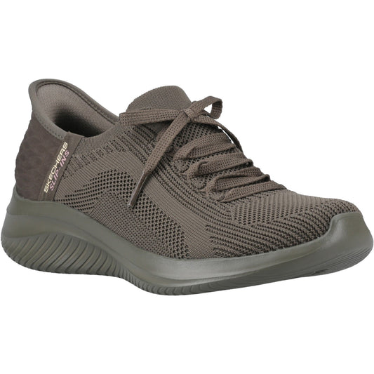 Skechers Ultra Flex 3.0 Pure Colour Womens Olive Trainers