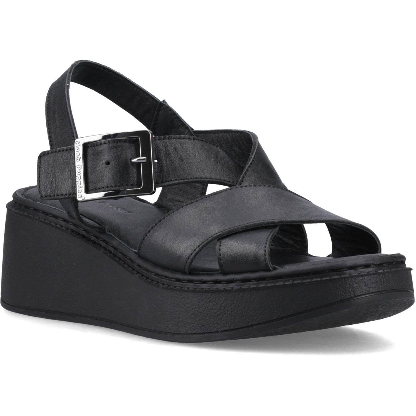 Hush Puppies Bretta Womens Black Wedge Sandal