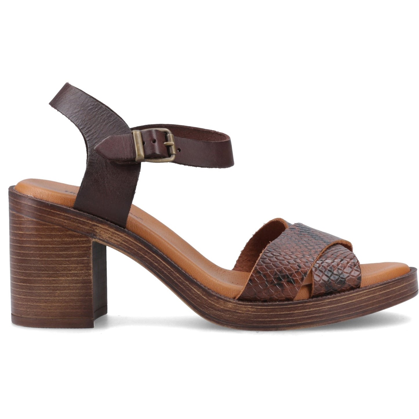 Hush Puppies Georgia Womens Chocolate Heeled Sandal