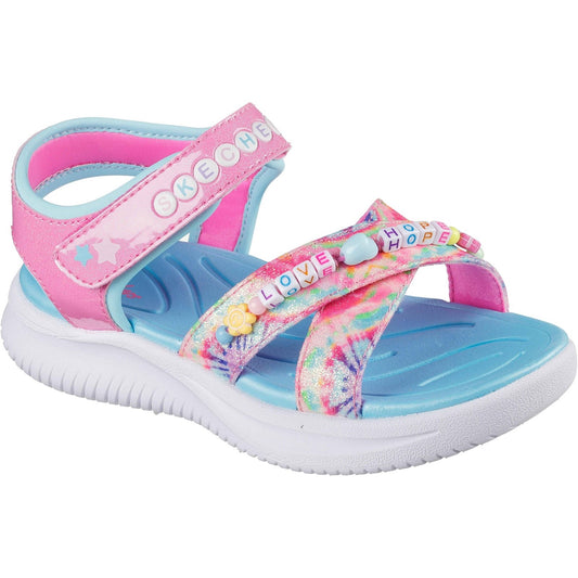 Skechers Jumpsters Tie Dye BFFs Girls Pink Multi Sandal