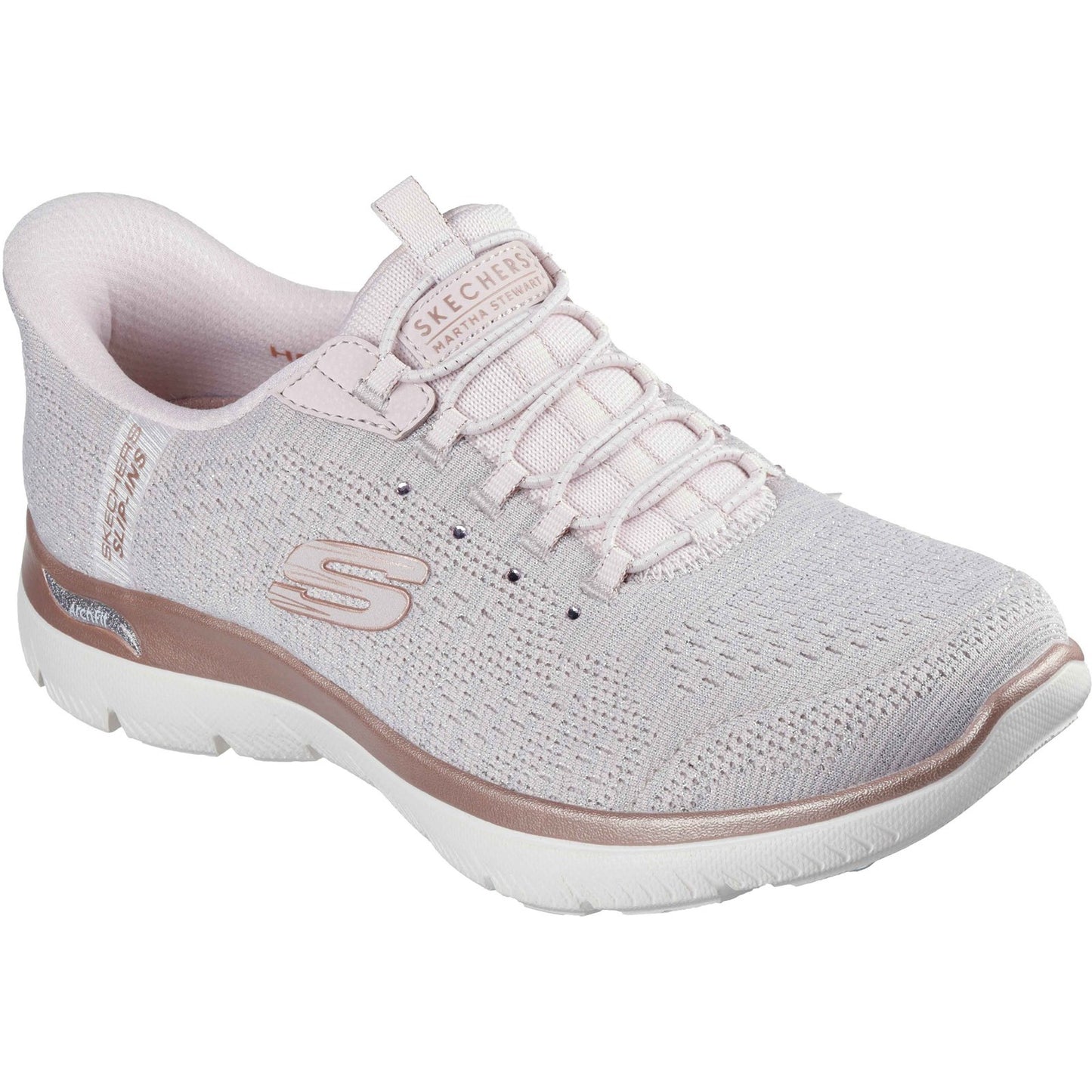 Skechers Arch Fit Summits Soft Shimmer Womens Light Pink Trainers