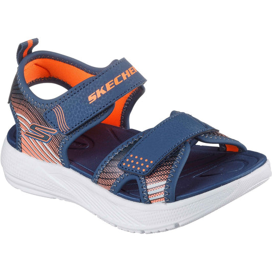 Skechers Microspec Splash Boys Navy Orange Sandal