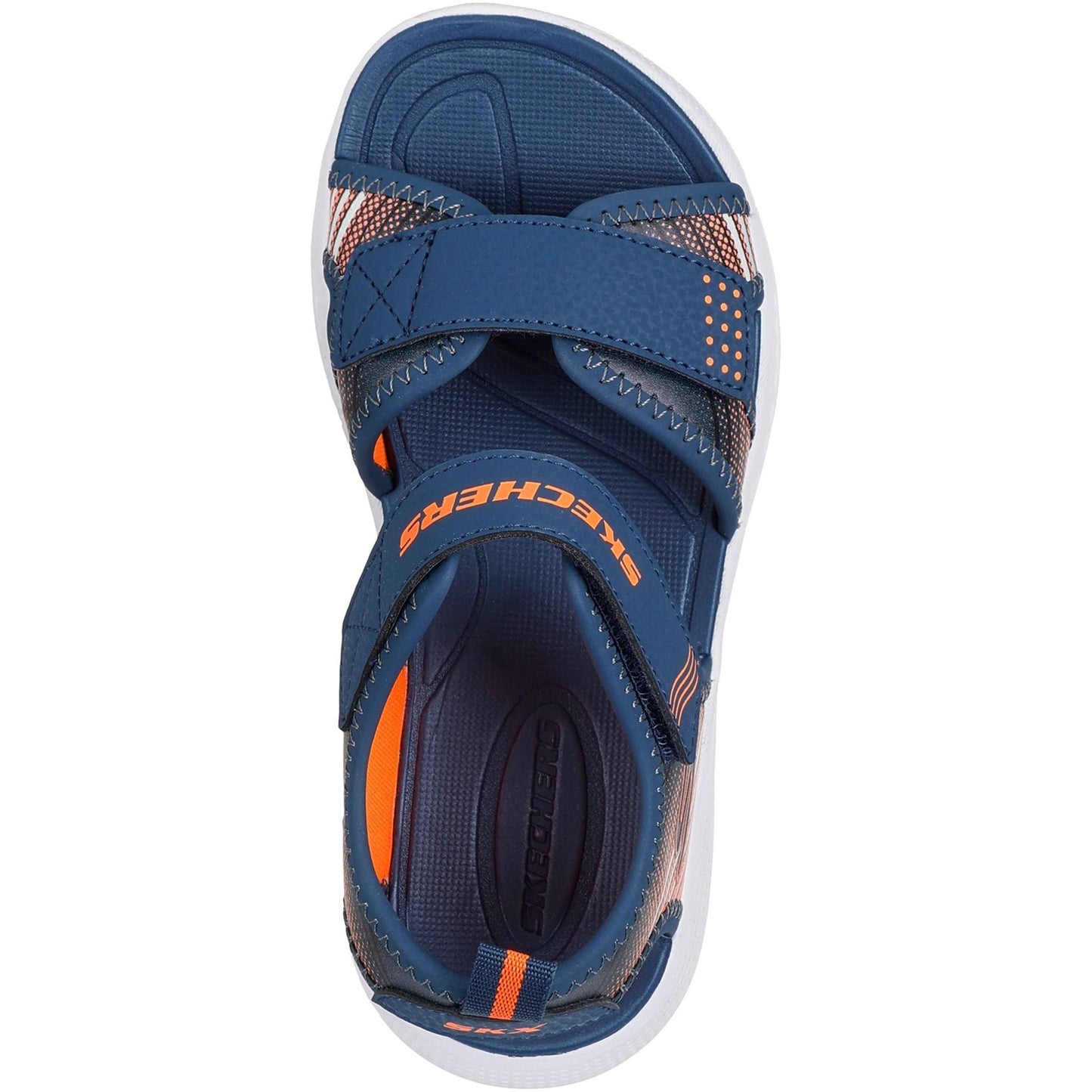 Skechers Microspec Splash Boys Navy Orange Sandal