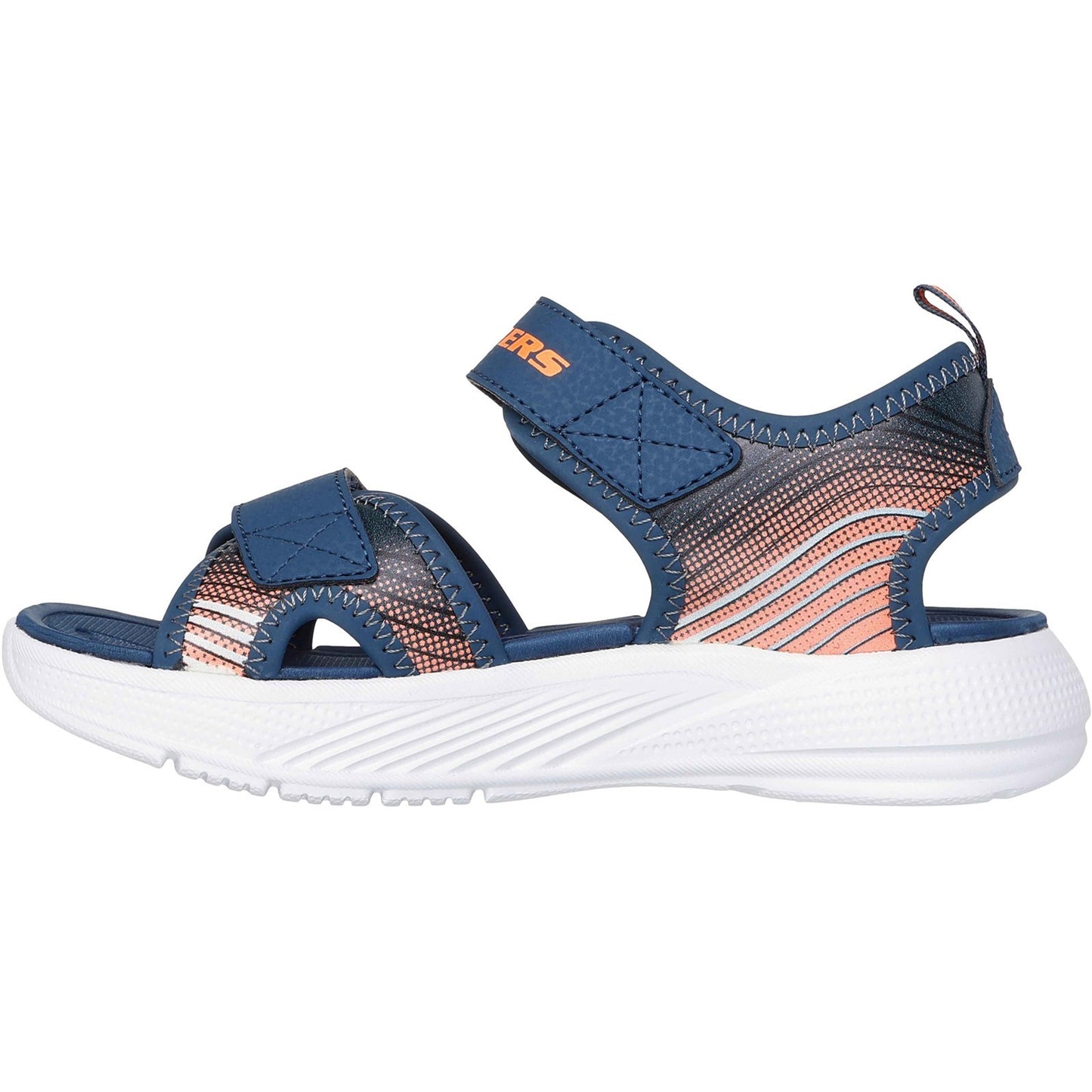 Skechers Microspec Splash Boys Navy Orange Sandal