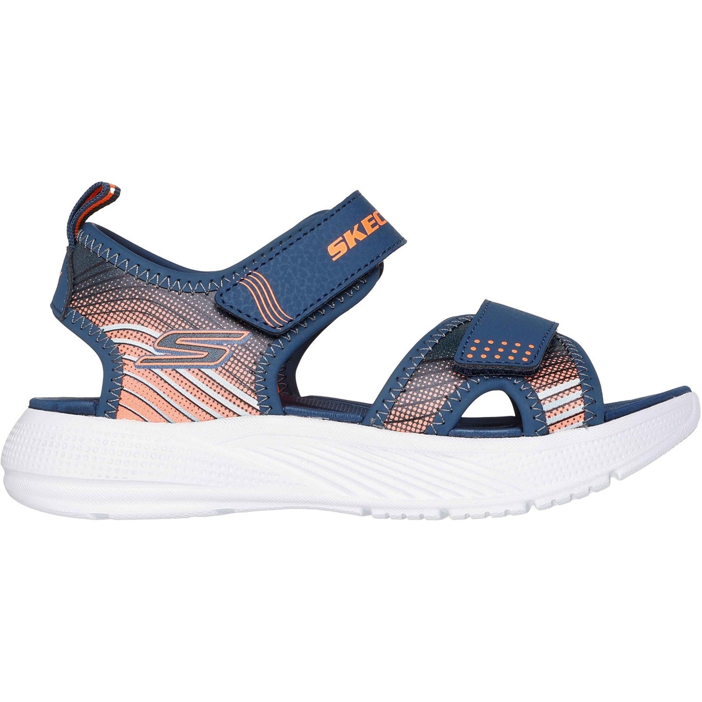 Skechers Microspec Splash Boys Navy Orange Sandal