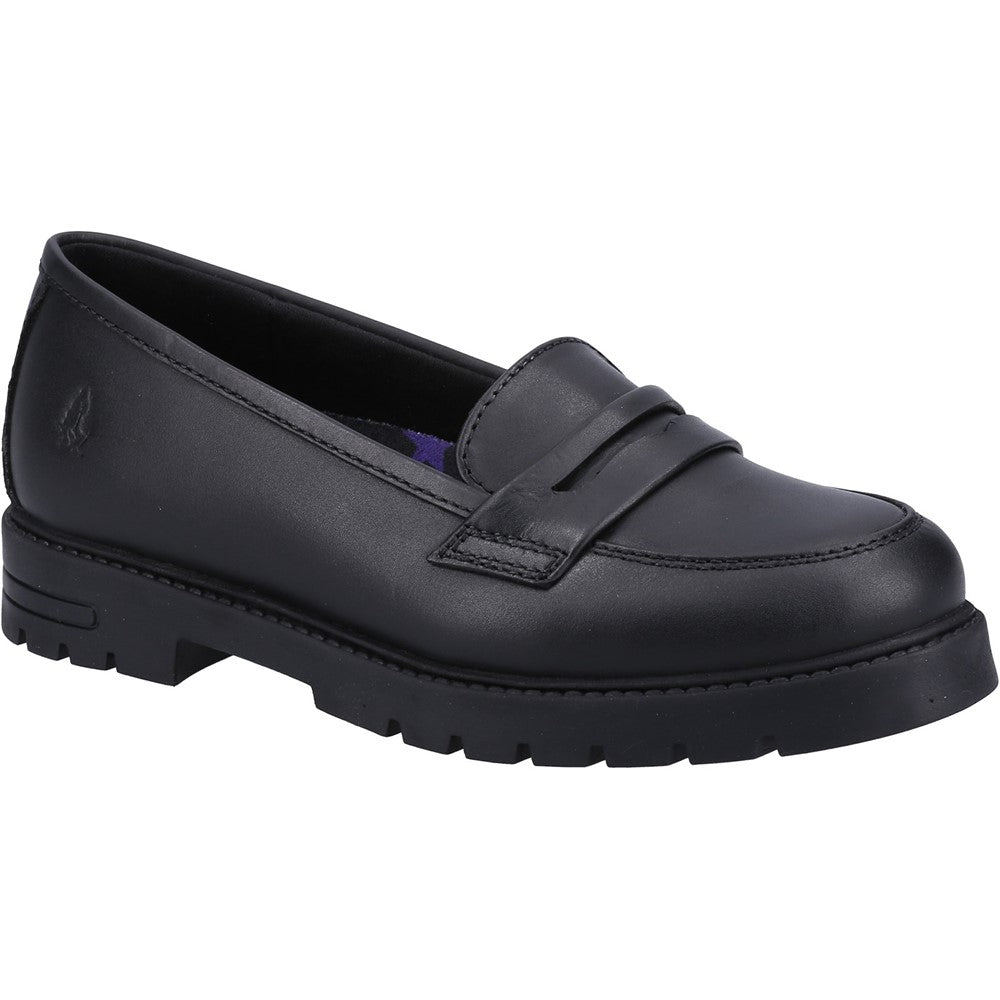 Hush Puppies Hazel Girls Black Loafer School Shoe