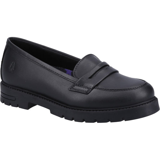 Hush Puppies Hazel Girls Black Loafer School Shoe