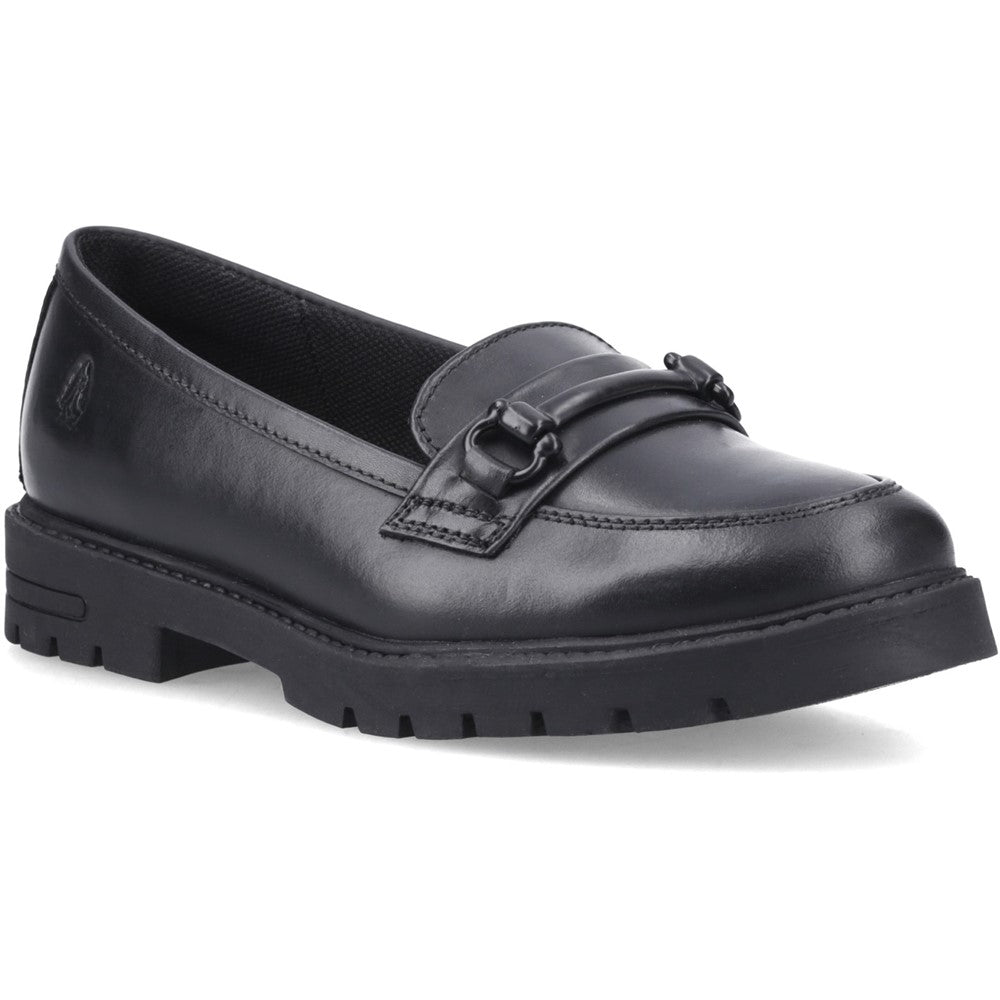 Hush Puppies Hazel Snaffle Girls Black Loafer School Shoe