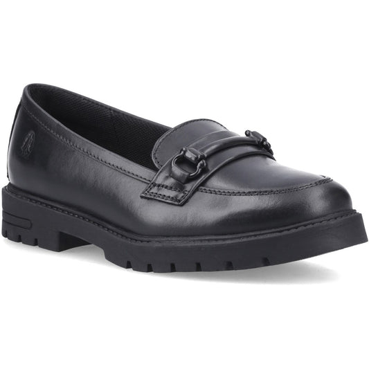 Hush Puppies Hazel Snaffle Girls Black Loafer School Shoe