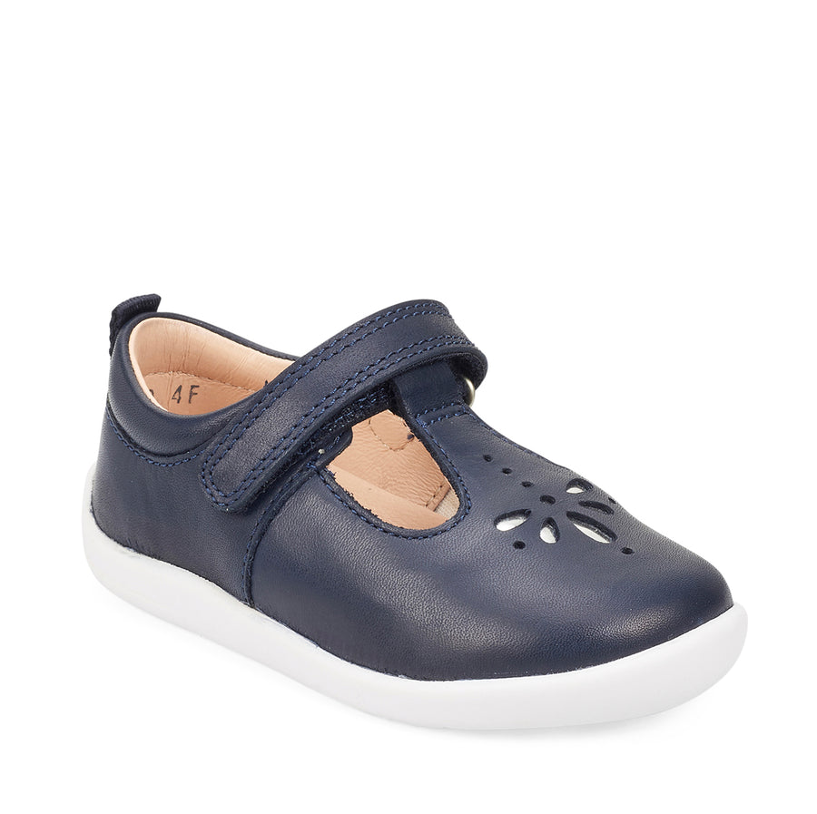 Start Rite Puzzle Girls Navy T-Bar Shoe | Ogam Igam
