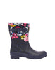 Joules Molly Leopard Floral Womens Navy Welly Waterproof Boot