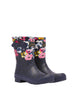 Joules Molly Leopard Floral Womens Navy Welly Waterproof Boot