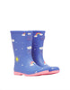 Joules Clouds Girls Blue Welly Waterproof Boot