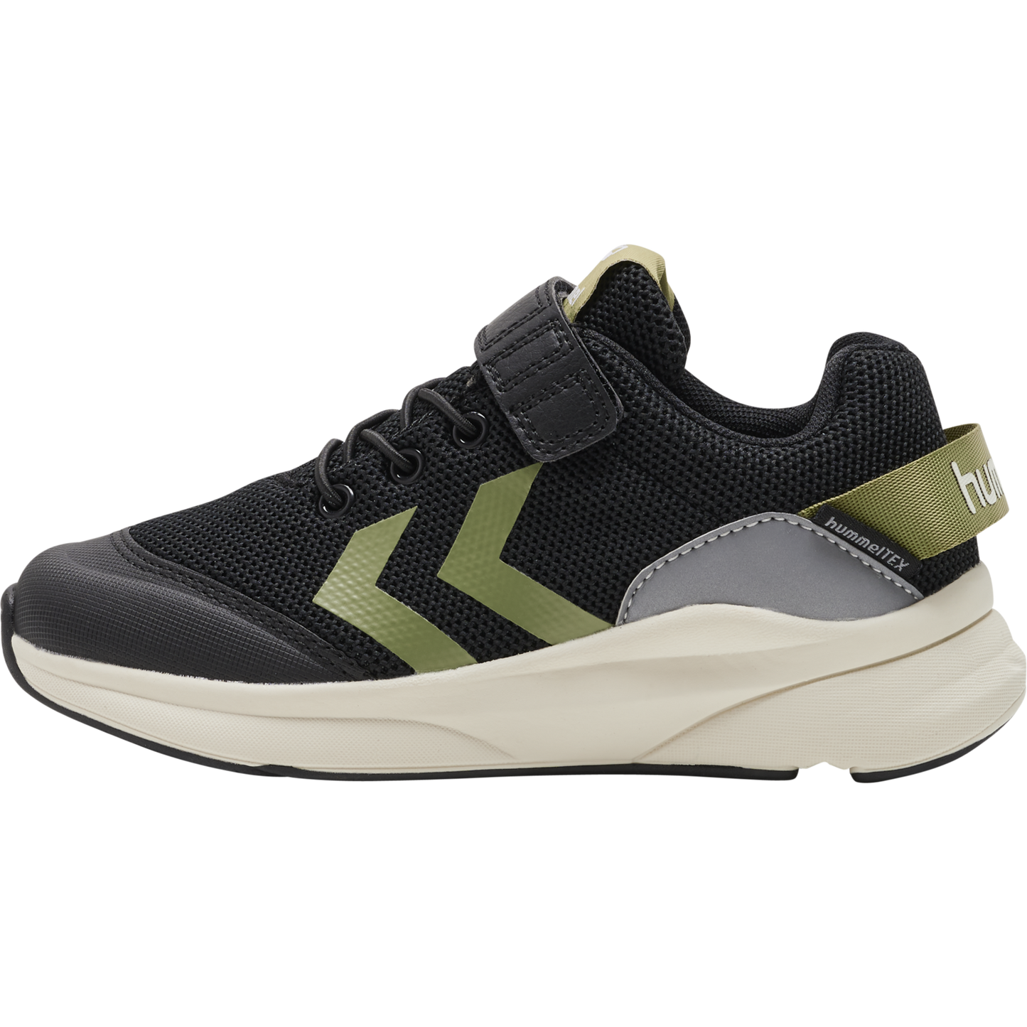 Hummel Reach 250 Tex Boys Black-Green Waterproof Trainer