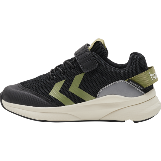Hummel Reach 250 Tex Boys Black-Green Waterproof Trainer